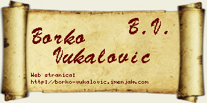 Borko Vukalović vizit kartica